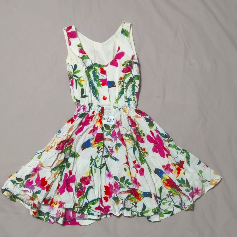 NWOT KAINKU HANDMADE size 3T/4T little girls BIRDS OF PARADISE dress